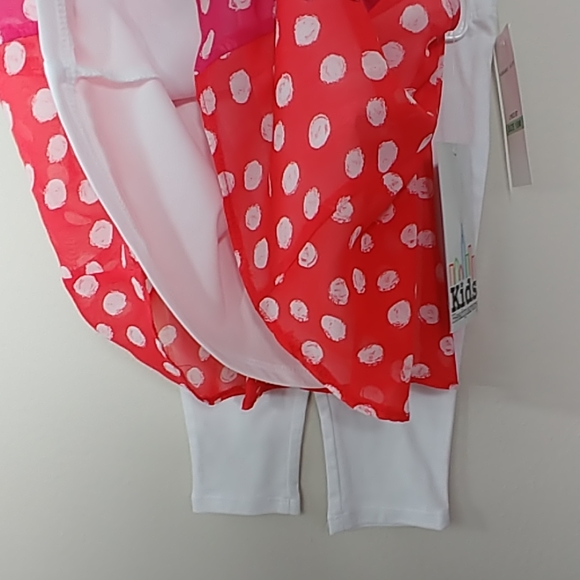 2 piece set red, pink, & white polka-dots outfit - Picture 6 of 8